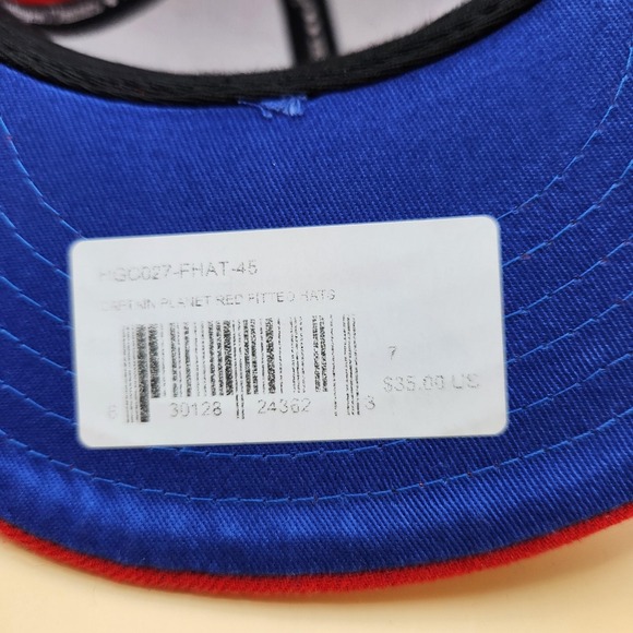 Captain Planet Hat Cap Fitted‎ Mens 7 Red Cartoon Embroidered Headgear Classics - Picture 7 of 9